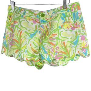 Lilly Pulitzer The Buttercup Short Women 6 Green Multi Callahan Floral Scalloped